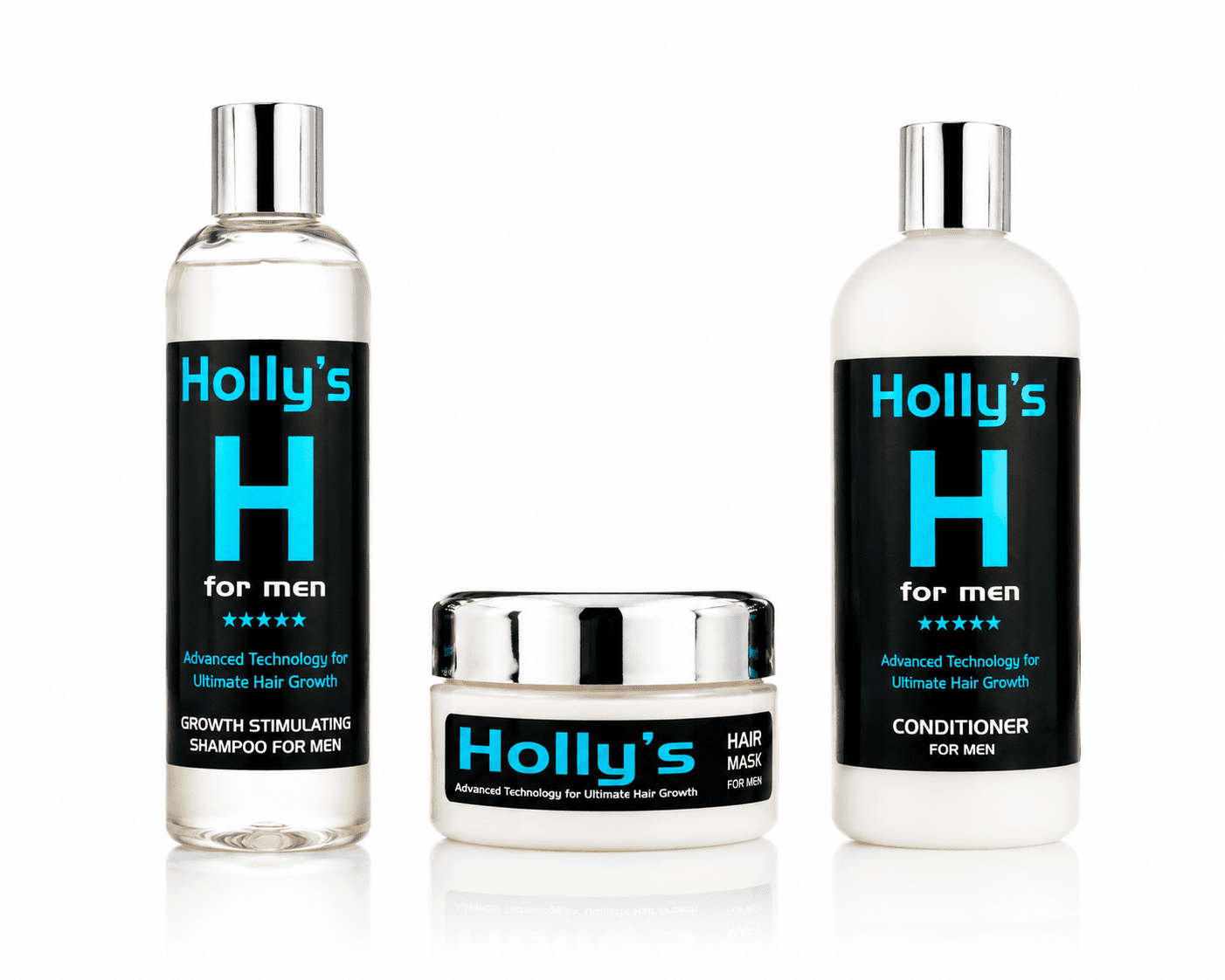 Holly's Complete Hair Growth System for Men Holly's Hair Growth Shampoo, Conditioner and Hair Mask for Men