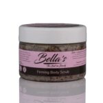 Natural firming body scrub by Bellas to reduce cellulite and improve skin tone