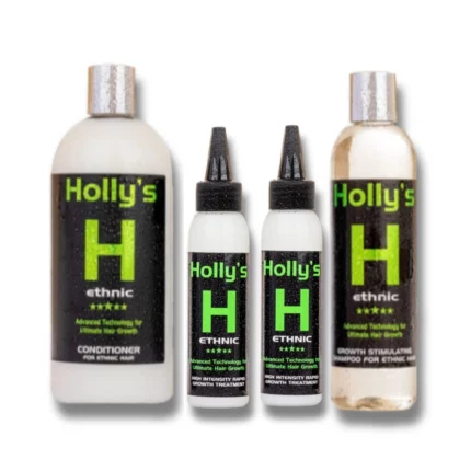 "Rapid Afro Hair Growth Kit – 2 x 100ml Leave-In Treatments, Shampoo and Conditioner for Afro-Textured Hair"