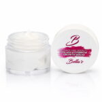 Bella's Eyelash & Eyebrow Growth Serum main product image featuring the growth serum jar for naturally longer eyelashes and fuller eyebrows.