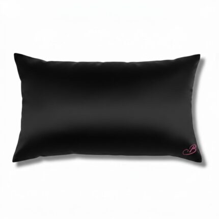 black satin pillowcase for reducing hair breakage and frizz