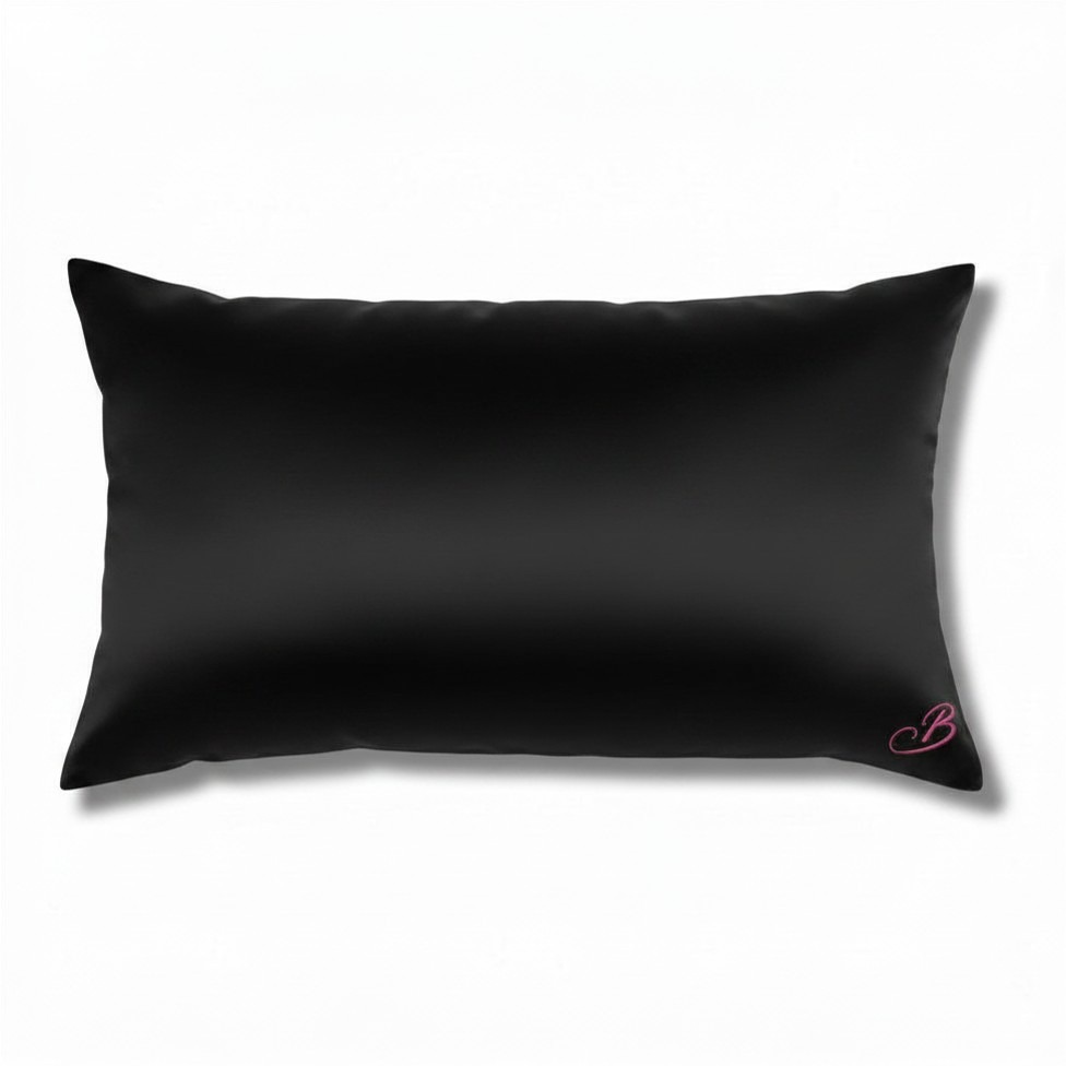 Black Satin Pillowcase for Hair and Skin black satin pillowcase for reducing hair breakage and frizz