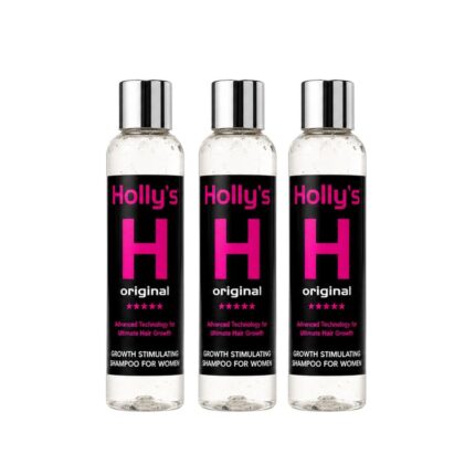 Holly’s Original Growth Activating Shampoo Trio Pack 100ml bottles for healthy scalp care and hair growth support