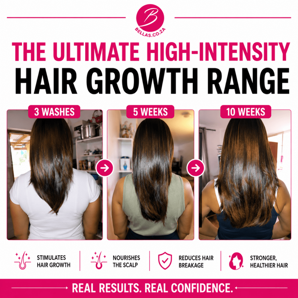 Holly’s Hair Growth Range before and after hair growth results after 3 washes, 5 weeks and 10 weeks