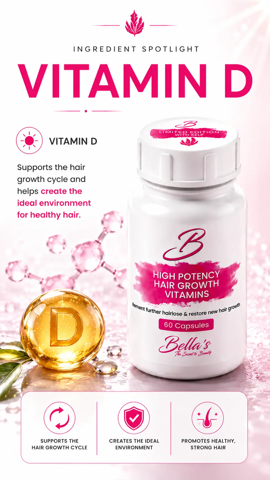 Vitamin D in Bellas Hair Growth Vitamins