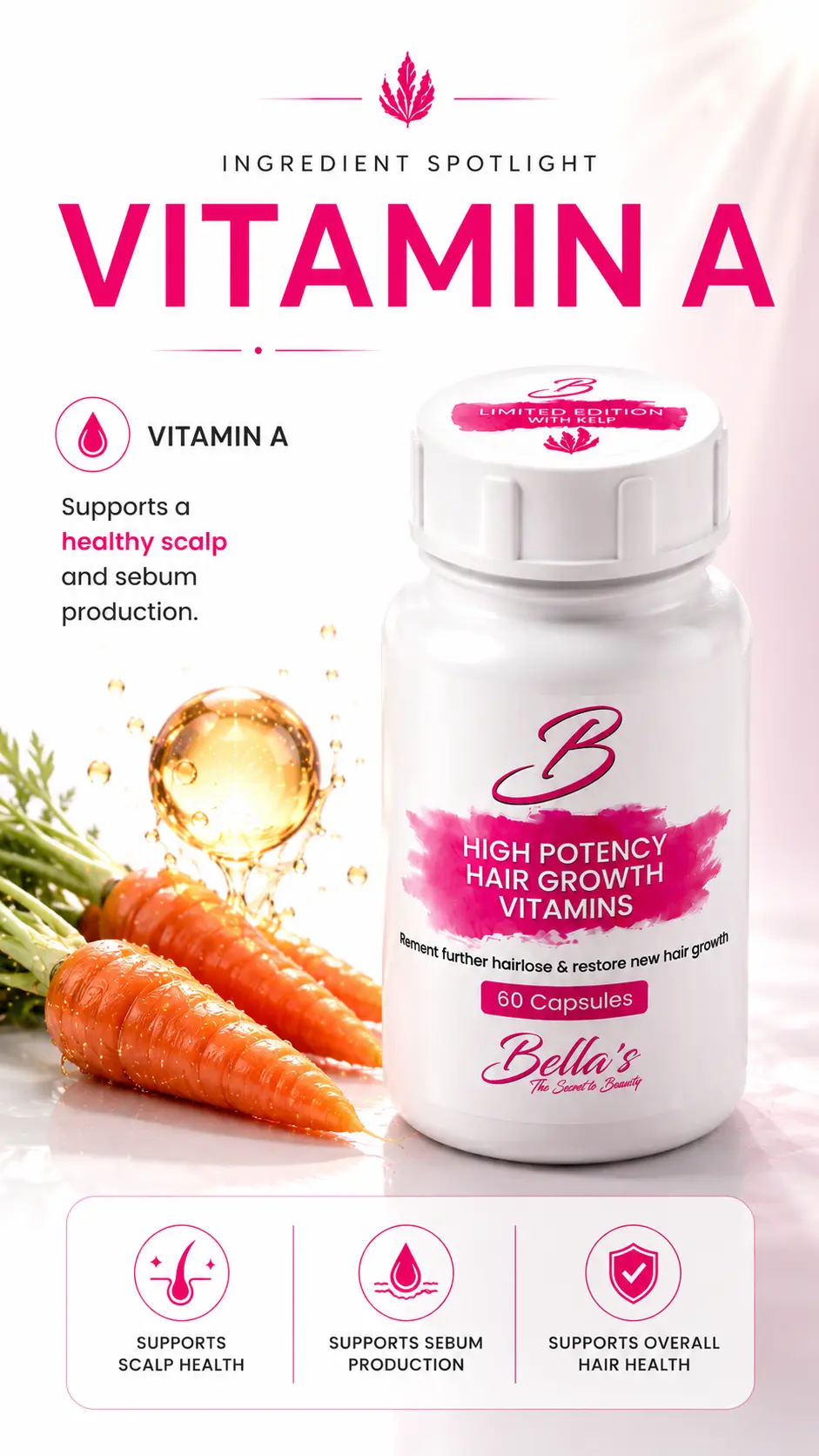 Vitamin A in Bellas Hair Growth Vitamins
